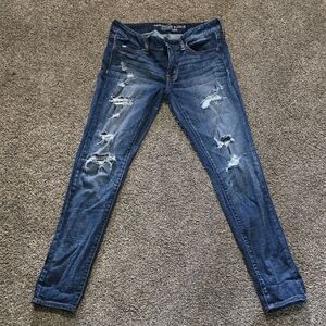 Distressed Blue Jeans